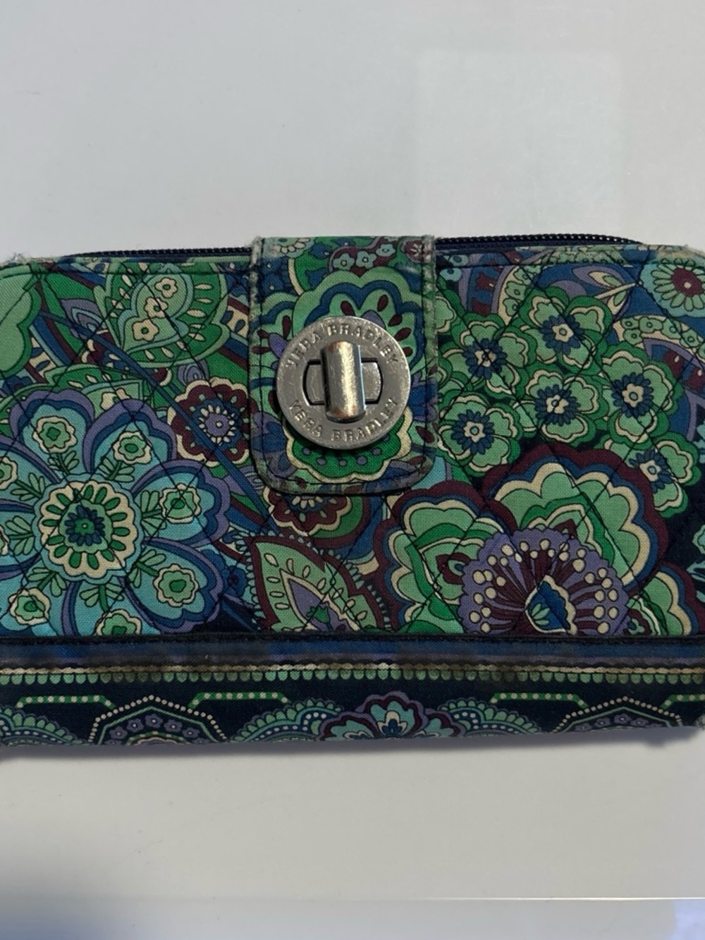 Vintage Vera Bradley Quilted Zip Bohemian Floral Wallet
